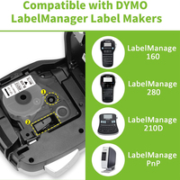 Cartouche de ruban Dymo 9 mm, 6 mm, 12 mm, 40913, 43613, 45013, cassette de ruban noir sur blanc, compatible avec l'imprimante d'étiquettes Dymo 160, 280, 420P