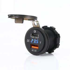 Giá tốt QC3.0 2 cổng USB Charger <span class=keywords><strong>12V</strong></span> <span class=keywords><strong>Micro</strong></span> lõm tường PD Type-C Power Adapter USB Car Charger ổ cắm - Product Image 1