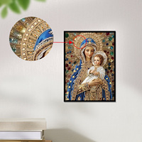 Kit de Peinture Diamant Personnalisable Forme Spéciale Vierge Marie Enfant Jésus Peinture Religieuse en Cristal et Pierres Précieuses Kit DIY Décoration Maison