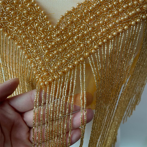 <span class=keywords><strong>Collar</strong></span> de Cristal con Pedrería Bordada para Boda, Dorado y Plateado, de una Sola Cara, Apliques para Manualidades - Product Image 5