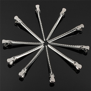 Pince à cheveux bec de canard 10 cm en métal multifonctionnelle pour usage quotidien, couleur argent - Product Image 1