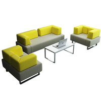 Mobilier de bureau Canapé de réception moderne commercial Canapé de bureau Ensemble de canapés de bureau en cuir Mobilier