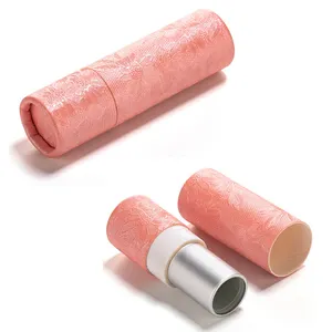 Mini embalagem de embalagem compostível personalizada, bálsamo labial bandeja batom gloss 14g 15 g 10ml tubo de papel de torção para bálsamo de óleo labial