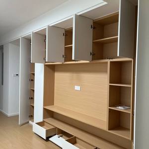<span class=keywords><strong>Mobile</strong></span> <span class=keywords><strong>TV</strong></span> Minimalista Elettrico in Legno Massello <span class=keywords><strong>da</strong></span> Parete con Illuminazione Integrata per Soggiorni, Hotel e Appartamenti, 65 Pollici+ - Product Image 5