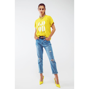 Jeans Regular Effetto Usurato in Lavaggio Azzurro Chiaro - Product Image 5