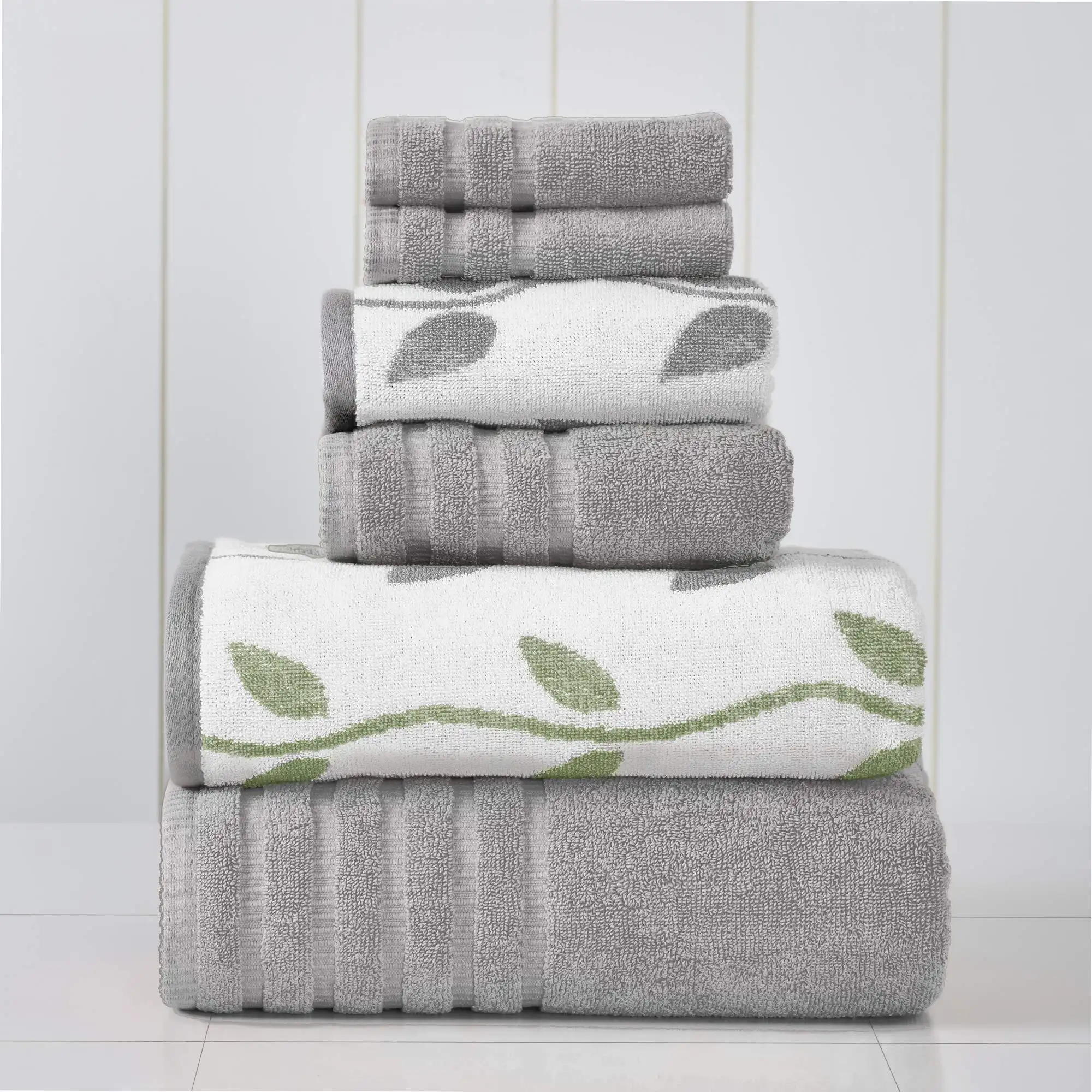 Fil personnalisé teint bio vignes Jacquard/solide Ultra doux 100% coton la serviette de bain de salle de bain