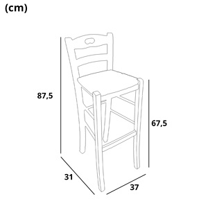 Tabouret de bar de cuisine rustique artisanal en noyer GIAQUINTO avec siège en paille pour les cuisines et les zones de pub - Product Image 4