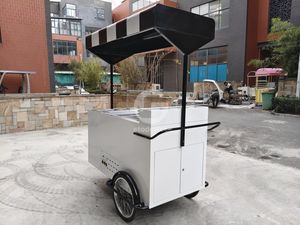 גלידת קפה ניידת לדחוף עגלת יד לשמיכה עגלת אוכל כיור אוכל אופניים עם גגון צבע מותאם אישית - Product Image 5