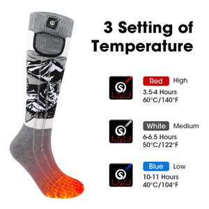 Chaussettes chauffantes rechargeables en tricot fin Coolmax EH Winter Crew pour le sport, le cyclisme, le patinage, la chasse - Product Image 3