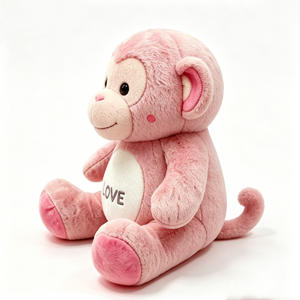 Peluche de mono rosa, mono de peluche de San Valentín, juguete de mono del amor, peluche rosa pastel, decoración para habitación de niñas, regalo romántico de animal. - Product Image 5