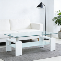 Table basse en verre de luxe à prix avantageux, vente en gros d'usine, mobilier moderne pour salon, hôtel, restaurant