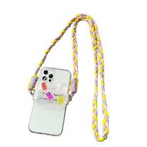 Özel Logo Crossbody moda evrensel cep telefonu omuz askısı çapraz vücut telefon kayışı hiçbir boncuk cep telefonu boyunluklar