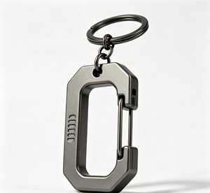 Llavero de Aleación de Titanio con Mosquetón, Ultraligero, de Liberación Rápida, Multifuncional, para Camping, Senderismo y Viajes - Product Image 1
