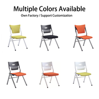 Chaise de formation pliable avec dossier ergonomique et siège rembourré pour mobilier de salle de conférence, vente en gros directe d'usine