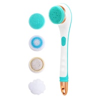 Ensemble d'outils de nettoyage du corps et du dos pour la douche, brosse de massage exfoliante, brosse de bain électrique multifonction à long manche