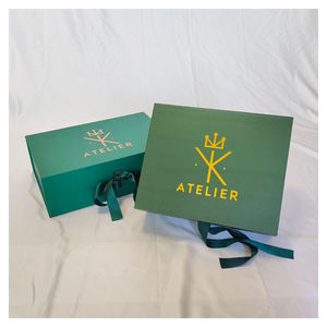 Caja de Regalo de Cartón Verde Reciclable de Alta Gama Personalizada, Cinta de Seda, Cierre Magnético Rígido, Impresión Offset para Aceite Esencial - Product Image 2