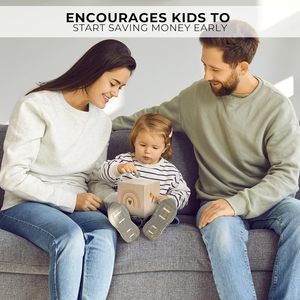 Đẹp Crafted ngân hàng đồng xu khuyến khích để bắt đầu tiết kiệm tiền đầu một món quà tuyệt vời bằng gỗ con heo đất ngân hàng cho trẻ em - Product Image 3