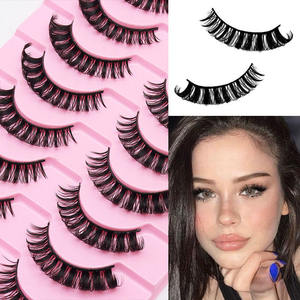 5 paires de faux cils 3D à ondulations profondes, faits à la main, naturels, en bande complète, avec logo personnalisé, bande en coton, vente en gros, réutilisables - Product Image 2