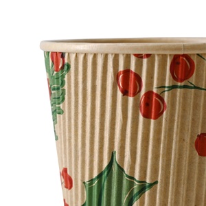 Manchons en carton ronds adaptés aux tasses à café de 12/16/20 oz 500 ml, gobelets en papier jetables anti-brûlure en kraft - Product Image 3
