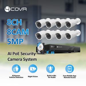 Système de caméra de sécurité IP PoE AI 4COVR 5MP 8 canaux, vision nocturne extérieure, faible coût, surveillance, application gratuite sans abonnement - Product Image 2