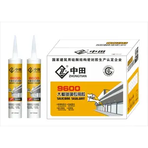 ZHONGTIAN Acetic Curing Silicone Sealant for Glass Curtain Wall Big Glass and Aquarium Waterproof Silicone Liquide Glass Glue