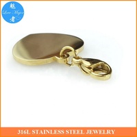 Acier inoxydable Coeur Amour Clip sur Charme Pendentif Homard Fermoir pour Lien Chaîne Or Couleur 20*20*1.5mm