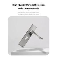 Serrure de porte mécanique en acier inoxydable de haute qualité, fonctionnement par clé, déverrouillage minimaliste, design silencieux, poignée de serrure pour porte intérieure en bois