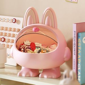 Cute Rabbit Hair Accessory Storage Box With Lid For Organizing Hair Ties And Headbands Desktop Organizer Large Capacity - Product Image 5