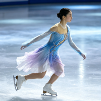 Robe de patinage artistique bleu-violet dégradé, manches longues, strass, costume de compétition, performance, sur mesure, enfants, adolescents, adultes, OEM