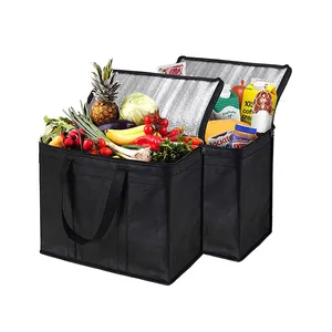 Wholesale Recyclable Custom Size Full Color Printing Extra Large Insulated Tote Grocery Thermal Cooler Bag