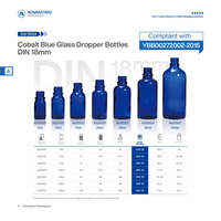 Offre Spéciale – Flacon compte-gouttes rond en verre bleu de 30 ml, inviolable, pour huiles essentielles et sérums de soin