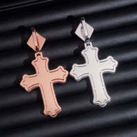 Bijoux Hip Hop en argent sterling 925, pendentif croix serti de moissanite colorée taille brillant pour hommes et femmes, plaqué or rose