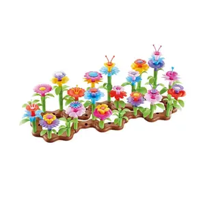 104pcs DIY उद्यान फूल ब्लॉक फूल कोडांतरण खिलौना