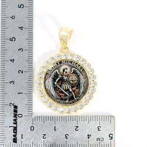 Colgante Amuleto con Diamante CZ, Árbol de la Vida, San Miguel, Mapa de Italia y Paloma, Chapado <span class=keywords><strong>en</strong></span> Oro de 14k, Joyería Hip Hop, Joyería Mexicana - Product Image 5