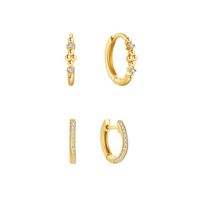 Aros Clásicos con Circonitas, para Uso Diario, Plata 925, Diseño Único - Product Image 1
