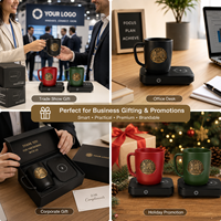 Tasse à café en céramique intelligente à marque privée, ensemble de tasses chauffantes, chargement USB, isolation thermique 24 heures, logo personnalisé, emballage applicable