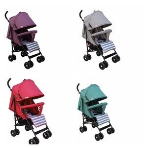 Poussette pliable légère pour bébé, poussette pour enfants, possibilité de s'asseoir/s'allonger, roues silencieuses, frein à ceinture, pare-soleil complet, acier inoxydable - Product Image 5