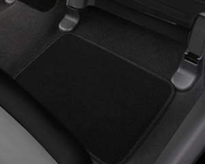 Alfombrillas de coche de alfombra negra de 4 piezas Premium con almohadilla de talón de vinilo para Conductor, pasajero y alfombrillas de vehículo Premium de piso trasero - Product Image 6