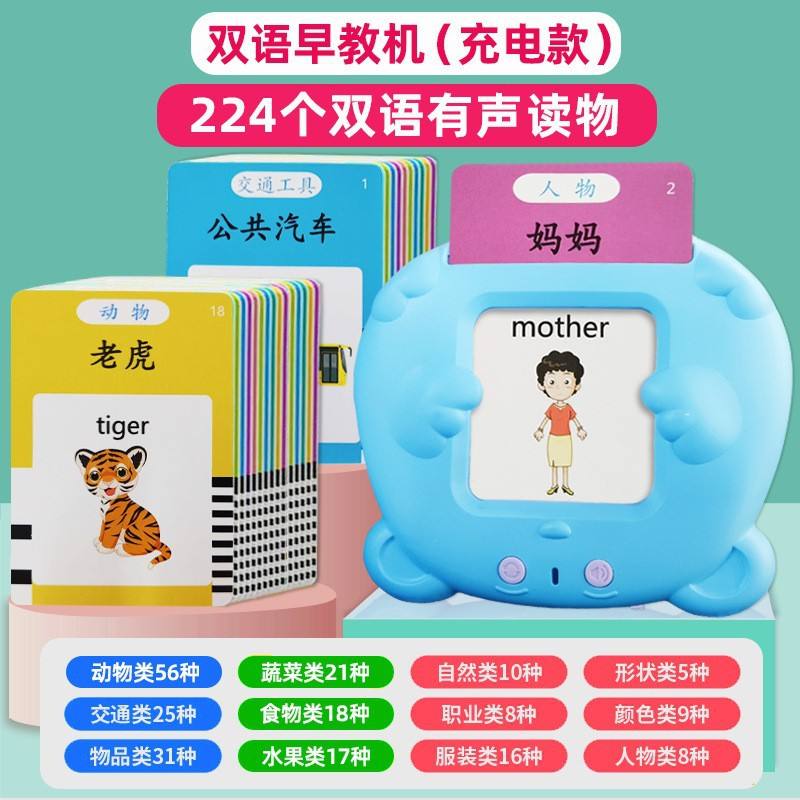 Xiong bao [112 card 224 content in chinese and english] sky blue