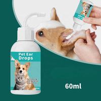 60ml Pet Cat Dog Ear Gouttes Cleaner Réduit les odeurs d'oreille Dégradable Tuyau oreille Nettoyage et lavage pour enlever la cire