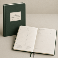 Quaderno Personalizzato LABON con Copertina Rigida Verde, Pagine con Indice Alfabetico, Modello per Estratti e Citazioni, Segnalibro a Nastro, OEM ODM