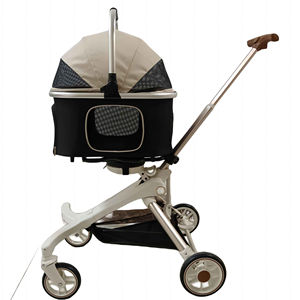 Pabrikan U801 kereta dorong anjing ringan mewah 4-roda bahan jaring pembawa hewan peliharaan untuk anjing kucing kecil diskon besar - Product Image 2