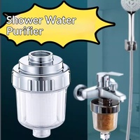 Filtre de douche pour douchettes à main, finition chromée, design moderne, purificateur d'eau en coton PP cinq microns, élimination de la rouille et de la boue