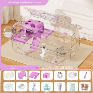 Gabbia per criceti di lusso extra large, tipo villa, per criceti di taglia grande, completamente trasparente e traspirante. - Product Image 6