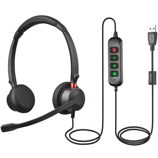 Factory  Wholesale Call Center USB Headset Noise Cancelling Business  Headset for Computer Headphone