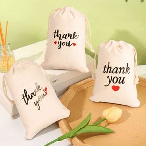 Custom 10OZ Natural Cotton <b>Canvas</b> Gift Drawstring Bags Recyclable and Eco-Friendly <b>for</b> Crafts Candles Thank You Printed - Product Image 4