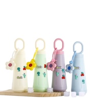 Gobelet en verre à double paroi personnalisé avec poignée florale élégante, motif de pétales mignon, motif de dessin animé, facile à transporter pour la maison et les activités sportives