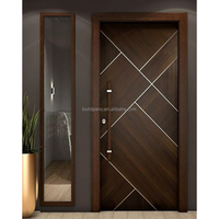 Puerta Moderna Ecológica de Madera Maciza Insonorizada para Dormitorio y Baño, Panel de Cristal de Carbono con Acabado sin Pintura, para Villa, Hotel, Vestíbulo