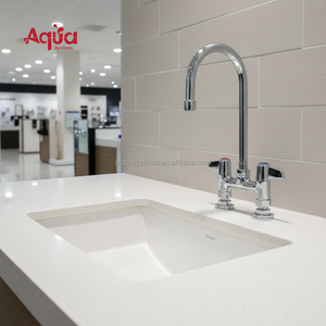 Robinet mélangeur de cuisine en laiton chromé, nouveau robinet mélangeur de cuisine flexible à double poignée monté sur comptoir - Product Image 3