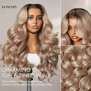 Parrucche all'ingrosso 13x4 HD in <span class=keywords><strong>capelli</strong></span> umani vergini ondulati colore <span class=keywords><strong>biondo</strong></span> <span class=keywords><strong>cenere</strong></span> per donna - Product Image 4